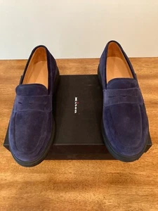 BRAND NEW! KITON Navy Blue Suede Loafers (9.5 US, 8.5 UK) With Shoe Bags - Picture 1 of 5