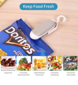 2PACK Mini Bag Sealer Portable Heat Vacuum Sealers Plastic Bags Food Storage NEW - Picture 1 of 6