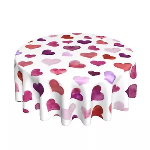 60 Inch Valentine's Day Round Tablecloth Decorative Table Cover for Home Kitchen - Picture 1 of 7