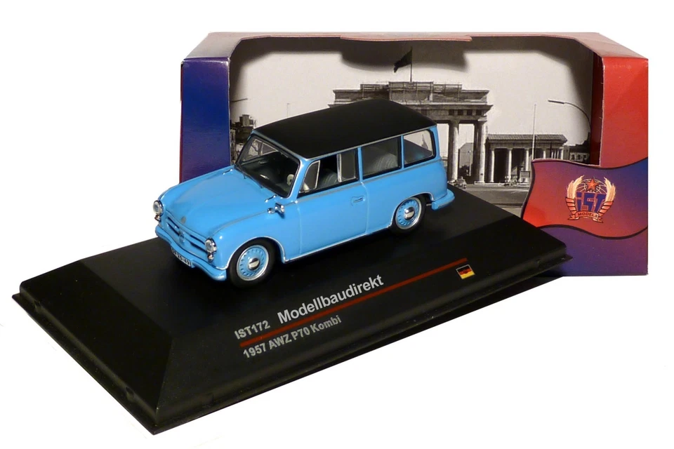 AWZ P70 Kombi in Hellblau / Schwarz Bj 1957 1:43 IXO / IST 172 NEU & OVP - Bild 1 von 1