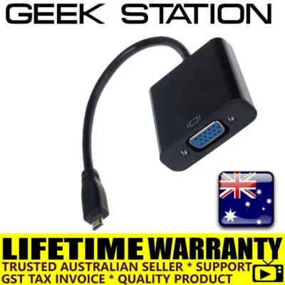 Micro HDMI Type D Male to VGA Female Converter Adapter Cable with 3.5mm audio - Image 1 of 2