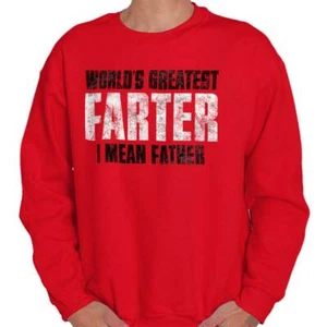 Funny Father's Day World's Greatest Farter Mens Crewneck Sweatshirt Pullover - Picture 1 of 10