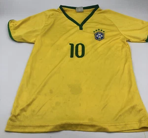 CBF Brazil Brasil World Cup Youth Large Yellow #10 Neymar Jr Jersey - Picture 1 of 9