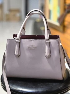 New Kate Spade Tippy Small Triple Compartment Satchel Muted Taup Leather Bag - Picture 1 of 3