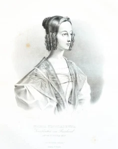 c1840 Marija Nikolaevna Romanova della Russia ritratto litografico - Foto 1 di 1