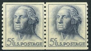 George Washington Gray 1962 Issue Scarce Tagged MNH F/VF Coil Pair Scott 1229A - Picture 1 of 2