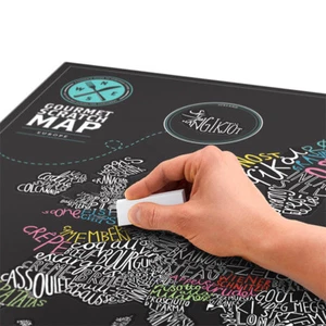 Póster gourmet de mapa de arañazos del mundo comida cocina de viaje nuevo genuino suerte - Imagen 1 de 4