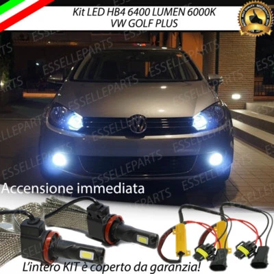 KIT FULL LED VW GOLF PLUS LAMPADE HB4 FENDINEBBIA CANBUS 6400 LUMEN - Immagine 1 di 4