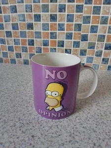 HOMER NO OPINION SIMPSONS Mug 9.5cm high 8cm diam PURPLE 2012 CREATIVE TOPS - Picture 1 of 4