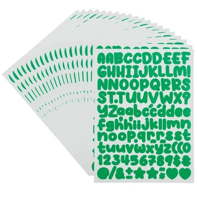 20 Sheets Letter Stickers, 2240Pcs 1/2 Inch Small Vinyl Letter Dark Green - Image 1 of 4