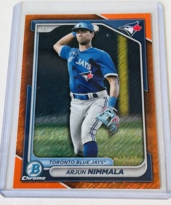 2024 BOWMAN CHROME PROSPECTS ORANGE SHIMMER #BCP199 ARJUN NIMMALA 23/25 - Imagen 1 de 2