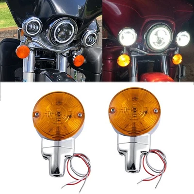 Motorcycle LED Flat Turn Signal Inserts Light For Harley Road King Glide Classic - Image 1 of 4