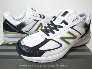 New Balance 990v5 Silver Black Yellow Made in USA M990SB5 Sneaker Men Us9 - Picture 1 of 10
