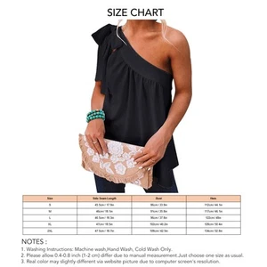 Women Single Shoulder Top Bowknot Lace Up Bust Pleated Sleeveless Summer Blo ZZ1 - Picture 1 of 2