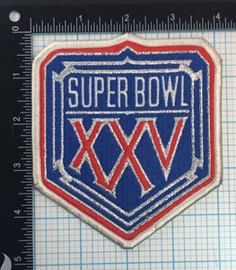 1991 SUPER BOWL XXV OFFICIAL NFL FOOTBALL PATCH GIANTS BILLS WILLABEE NO CARD - Picture 1 of 2