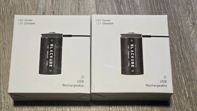 Blackube D Cell 1.5V rechargeable lithium battery 2 Pack - Image 1 of 2
