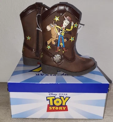 Toy Story Woody Bullseye Pixar Toddler Boys Zip Up Pull On Cowboy Boots Size 5 - Image 1 of 4