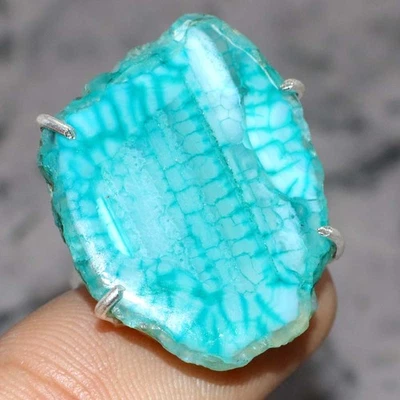 Green Solar Quartz 925 Silver Plated Ring US 6 Promise Gift for women MJ - Image 1 of 3