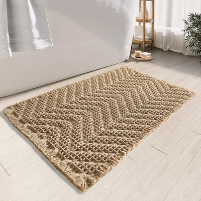 Bathroom Floor Mat,Boho Bath Rug,Super Absorbent Bath Mat,Bathroom Rugs Non Slip - Image 1 of 4