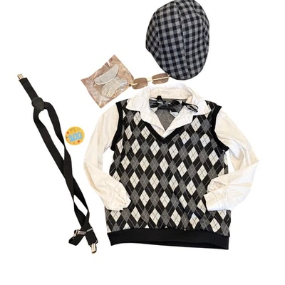 儿童 100 日学校老人服装套装 5 码万圣节装扮 — 第 1/4 张图片