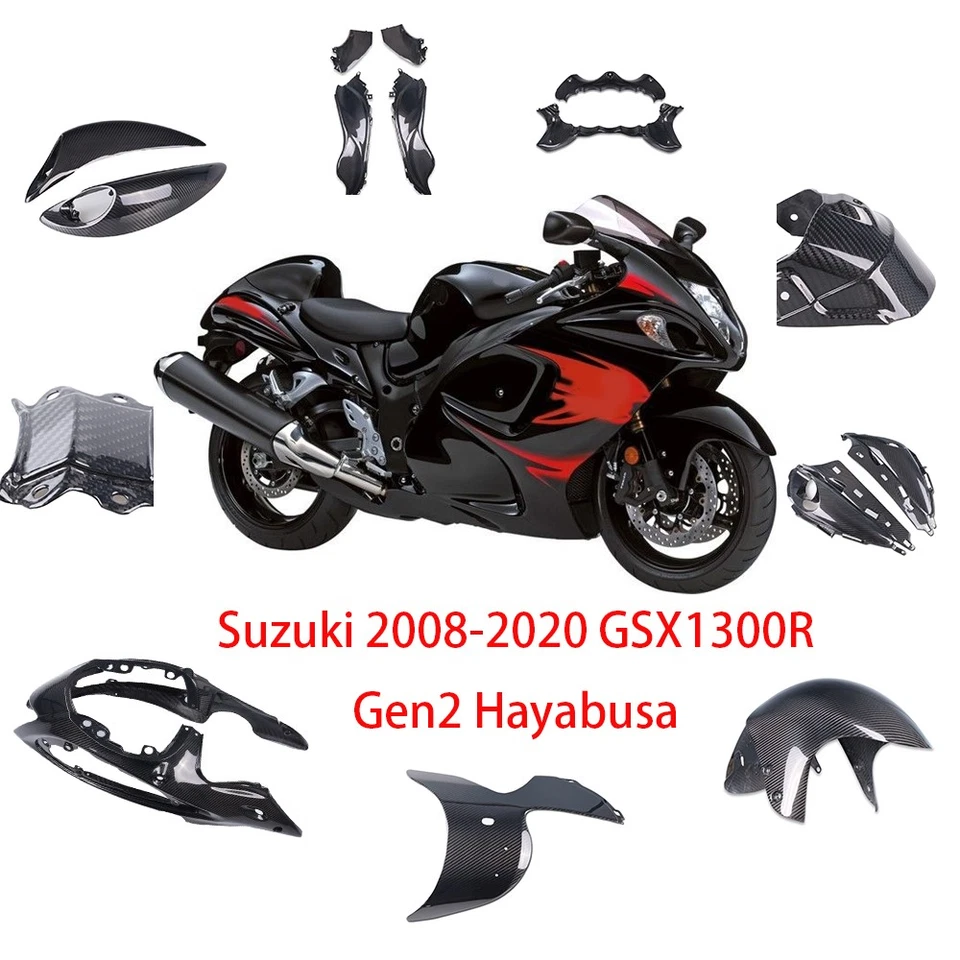 Piezas de fibra de carbono SM Real 3K sarga para Suzuki 2008-2020 GSXR1300 Gen2 Hayabusa Foto 1 de 1