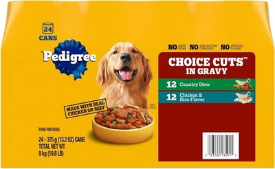 Pedigree Choice Cuts in Gravy Adult Canned Soft Wet Dog Food,(24 Count, Pack 1 - Image 1 of 4