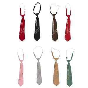 Punk Metal Guitar Chain Necktie Student Adjustable Pre Tied Tie for Performances - Picture 1 of 16