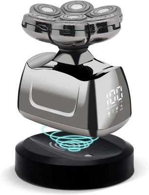 Rasoio Elettrico per Testine, 5 in 1 per Uomini Calvi Rasoio Da Uomo a 7 Teste B - Immagine 1 di 4