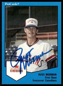 1989 Vancouver Canadians RUSS MORMAN signed Card autograph auto WHITE SOX - Bild 1 von 1