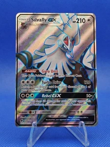 🔵 Juego de cartas coleccionables Pokémon Crimson Invasion SILVALLY GX 108/111 Full Art Holo MP - Imagen 1 de 3