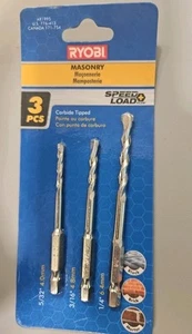 Juego de brocas de mampostería con punta de carburo Ryobi AR1995 3 piezas - Imagen 1 de 2
