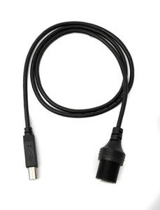 USB 2.0 Cable 100 CM Type B Plug To Socket Bulkhead Waterproof IN Black - Zdjęcie 1 z 4