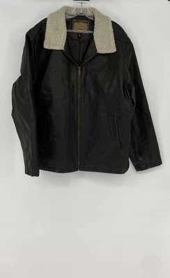 The Original Arizona Jean Co Mens Brown Leather Collared Full-Zip Jacket Size XL - Image 1 of 4