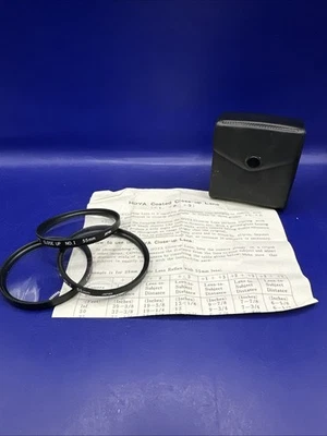 Hoya 55 mm HMC C. U. Lens Set (+1,+2,+4) Screw In Lenses Made in Japan w/ Case - Image 1 of 4