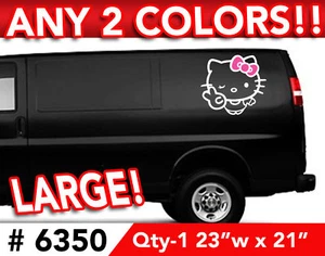 HELLO KITTY PEACE SIGN LARGE DECAL STICKER 23"w x 21" - Picture 1 of 2