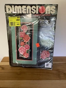 NOP Dimensions Counted Cross Stitch "Regal Roses" Size 7"x 16" 14 Count #3737 - Picture 1 of 16