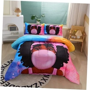 African American Black Girl Comforter Set for Kids and Adults, Twin Size - Picture 1 of 7