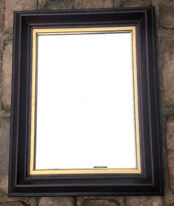 Antique Solid Walnut Wood Frame w Gold Gilt Trim Mirror or Picture Holds 10x14 - Picture 1 of 20