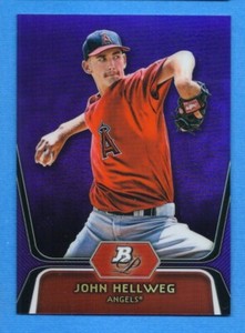 2012 Bowman Platinum Prospects Purple Refractor #BPP87 John Hellweg Angels