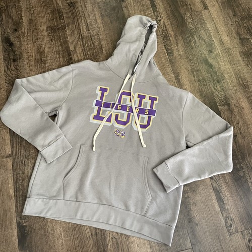 VETEMENTS LSU Tigers Abbigliamento Accattivante Grigio Pullover Felpa con Cappuccio Uomo Tg Xl