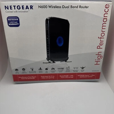 NETGEAR N600 Wireless Dual Band Router Wi-Fi WNDR3400 V3 300+ Mbps - Image 1 of 4