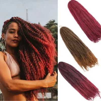 Synthetic Twist Crochet Marley Hair Afro Kinky Marley Braids Extension For Woman - Image 1 of 4