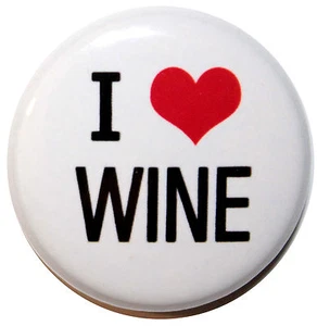 1" (25mm) ' I LOVE WINE ' Button Badge PIn - High Quality - Picture 1 of 2