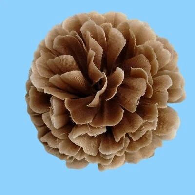 Brown Fabric flower Brooch  Boutonniere Lapel Pin Corsage  Hair Clip - Image 1 of 4