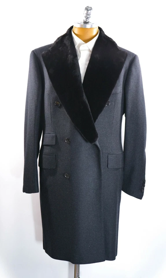  NEW  STEFANO RICCI Outwear Top Over Coat LOGO 100% Cashmere Us L Eu 52 G653 - Image 1 of 4