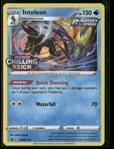 Pokemon TCG Inteleon SWSH113 Black Star Promo Chilling Reign Pre Release - Picture 1 of 4