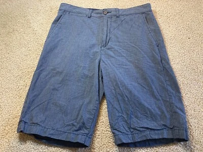 Claiborne Mens Size 30 Bermuda Shorts Blue Striped Cotton - Image 1 of 4
