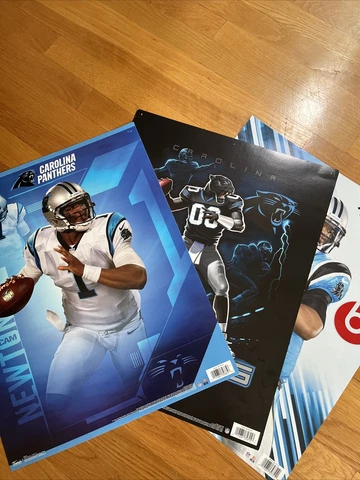 Poster Lot Of 3 Of Cam Newton And Carolina Panthers High Grade Of Paper Stock Cover