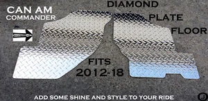 Can am Commander Rugged Aluminum Diamond Plate Floor Covers 2012 to 2018 - Picture 1 of 6