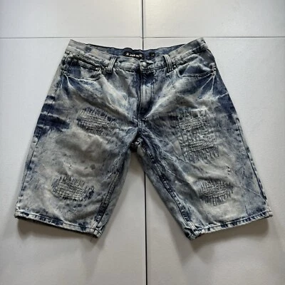 Винтажный красный Ape джинсовой ткани Jorts мужчин 38 синий гранж хип-хоп мешковатые Jean шорты Y2K - Изображение 1 из 4